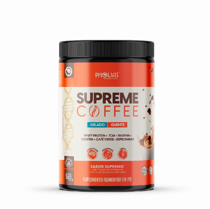 CAFÉ PROTEICO | Supreme Coffee 360g | Direto da fábrica – Pholias