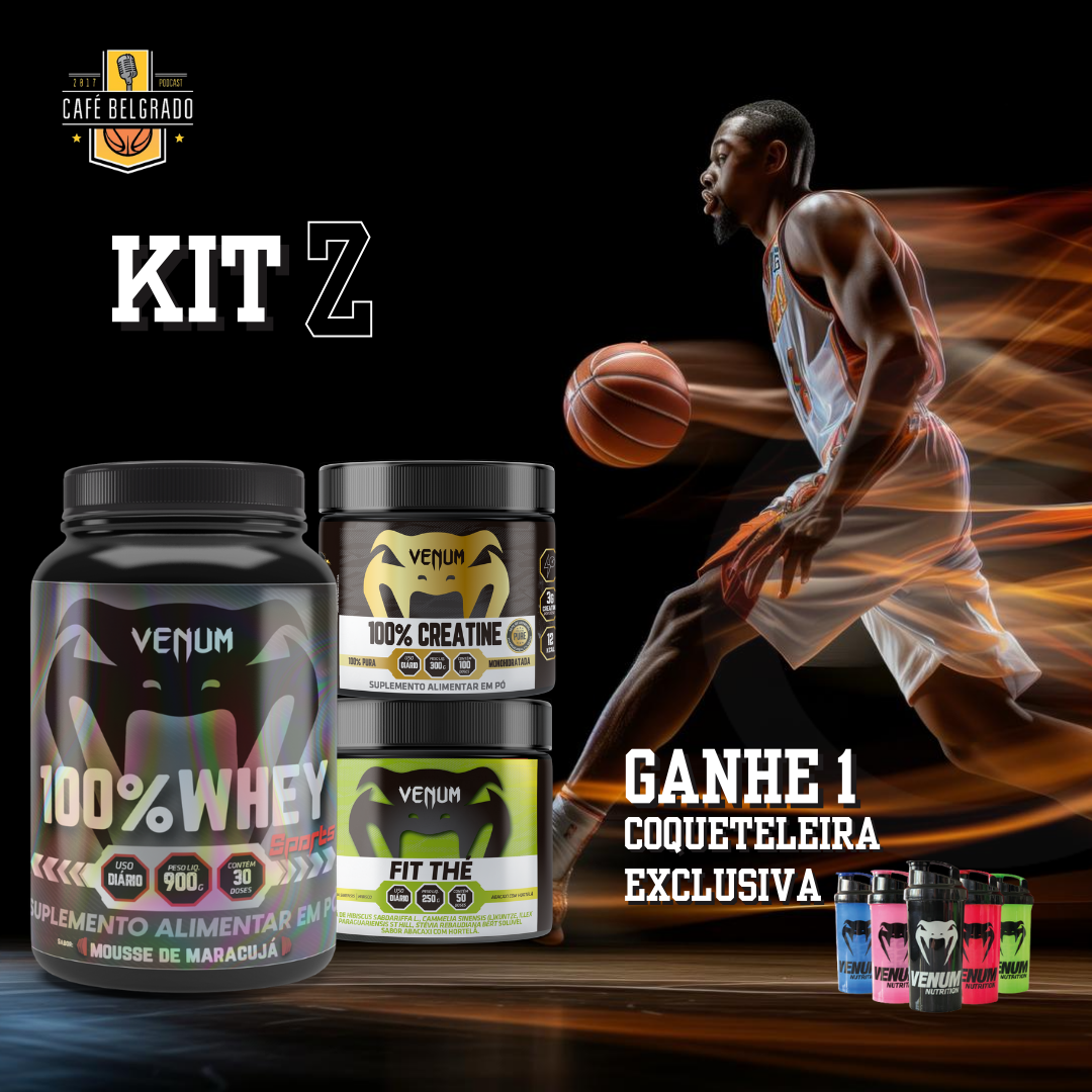 Kit Z - Whey 100%, 100% Creatine, Fit The e Coqueteleira