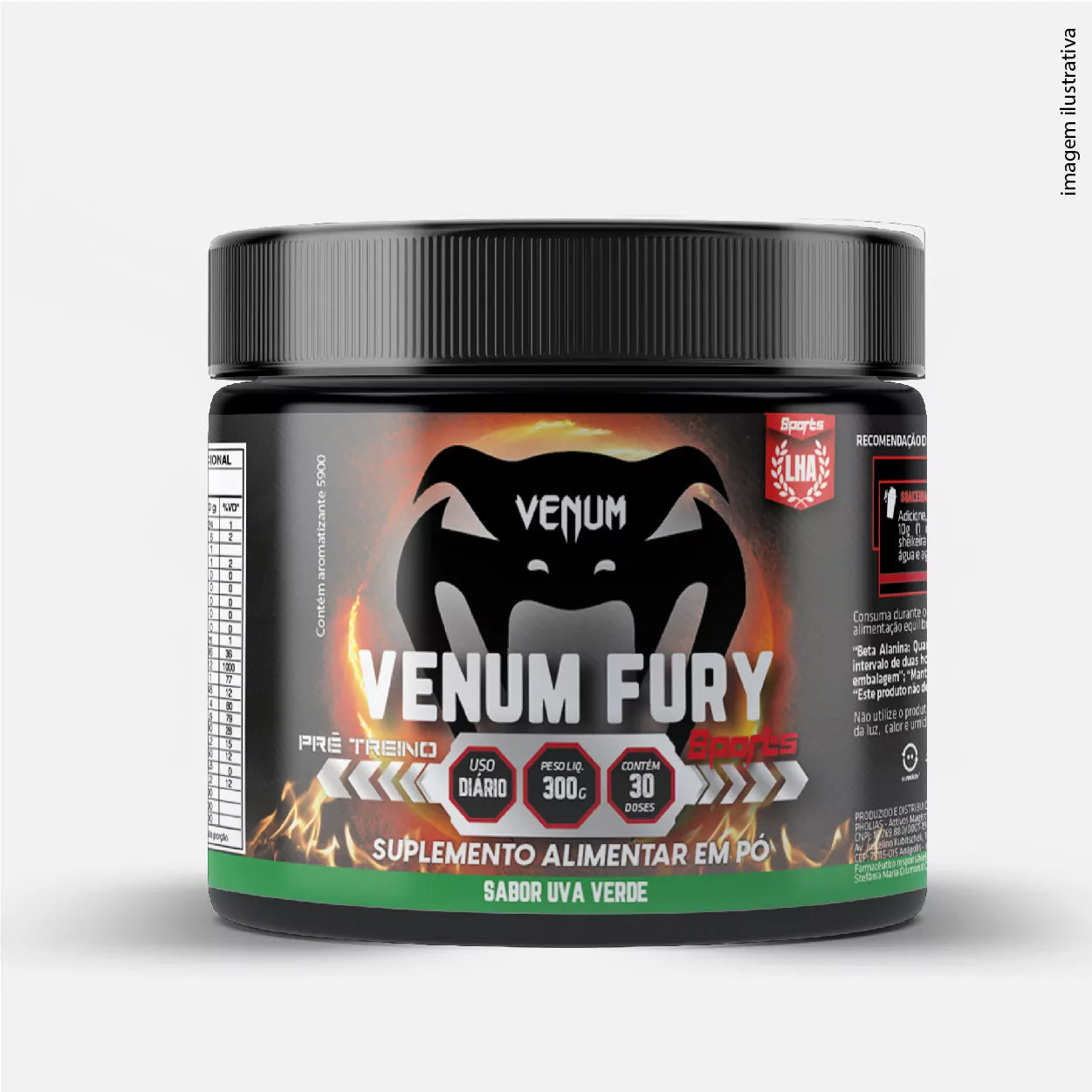 Kit Venum Treino Completo- Whey 100%, Creatine 100% e o Pré-treino Venum Fury Uva Verde