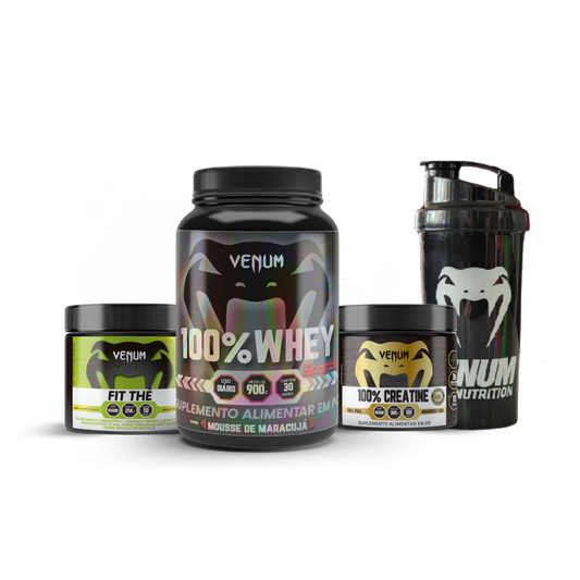 Kit Z - Whey 100%, 100% Creatine, Fit The e Coqueteleira