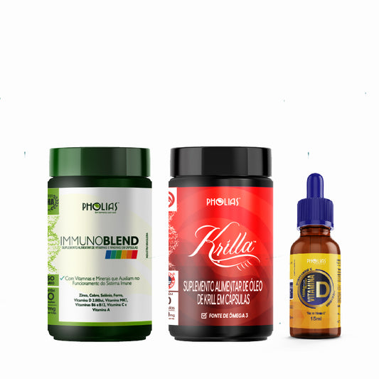 Kit Imunidade - Immunoblend, Vitamina D e Krilla