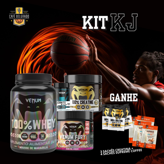 Kit KJ - Whey 100%, Venum Fury, Creatine 100%, Joints4Flex + BRINDES