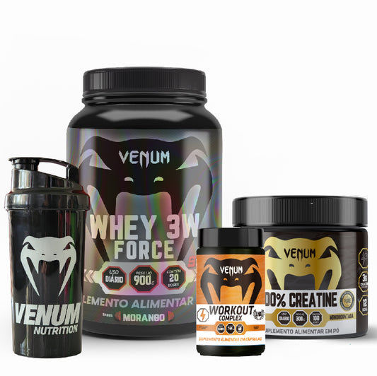 Kit W - Whey 3W Force, Creatine 100% e Workout Complex